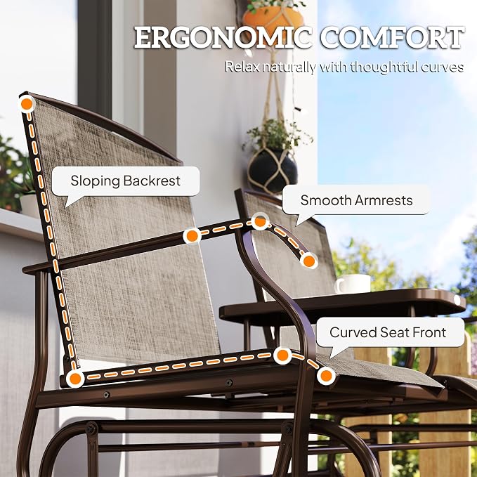 Outsunny Outdoor Glider Bench - Image 8