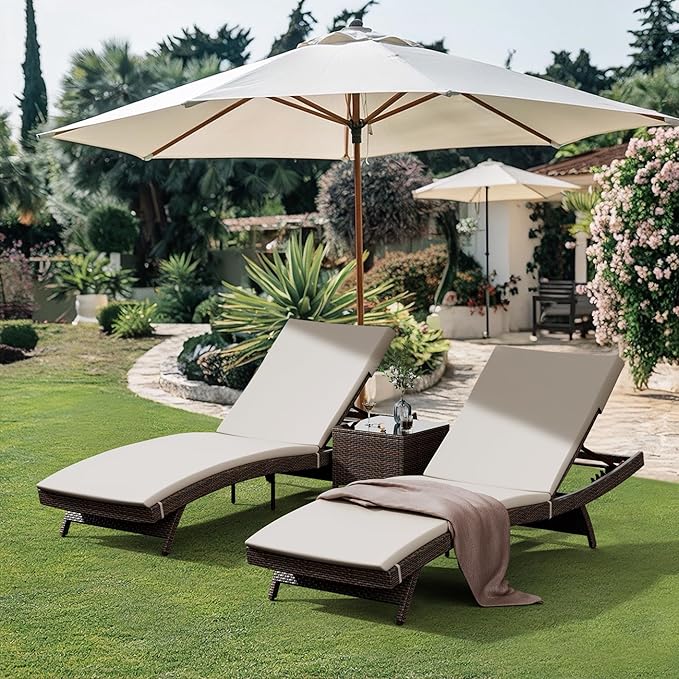 Pamapic Patio Chaise Lounge Set 3 Pieces - Image 5