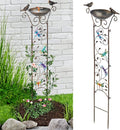 LEWIS&WAYNE Garden Trellis Bird Bath Outdoor, 40 Inch Antique Iron Garden Plant by LEWIS%26WAYNE