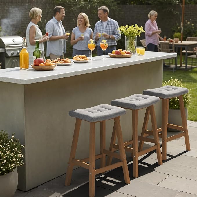 Ciokea 4 Set 29" Outdoor Bar Stools - Image 7