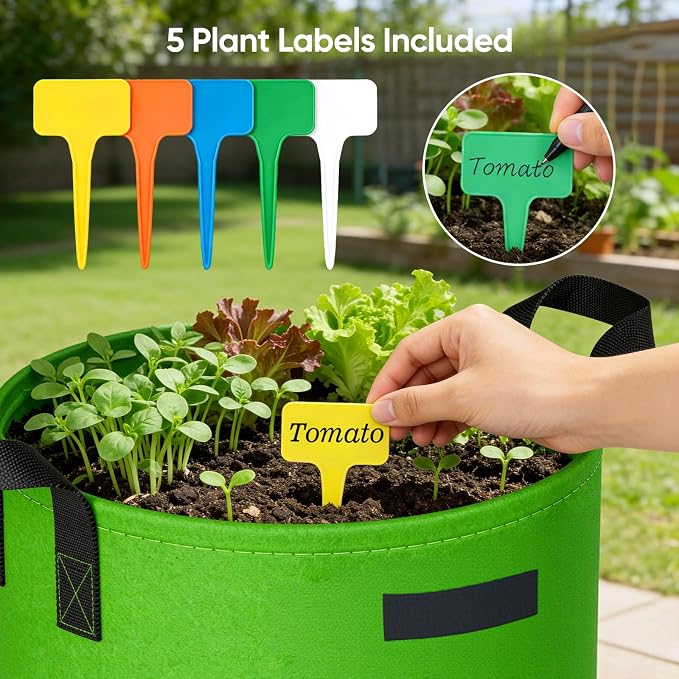 5 Gallon Potato Grow Bags: Set of 5 Colorful Gardening Supplies Fabric Pots - Image 7
