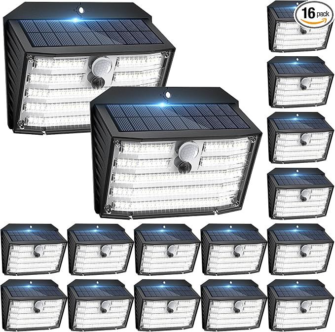 Solar Motion Lights Outdoor, Ultra Bright Solar Fence Lights by Claoner