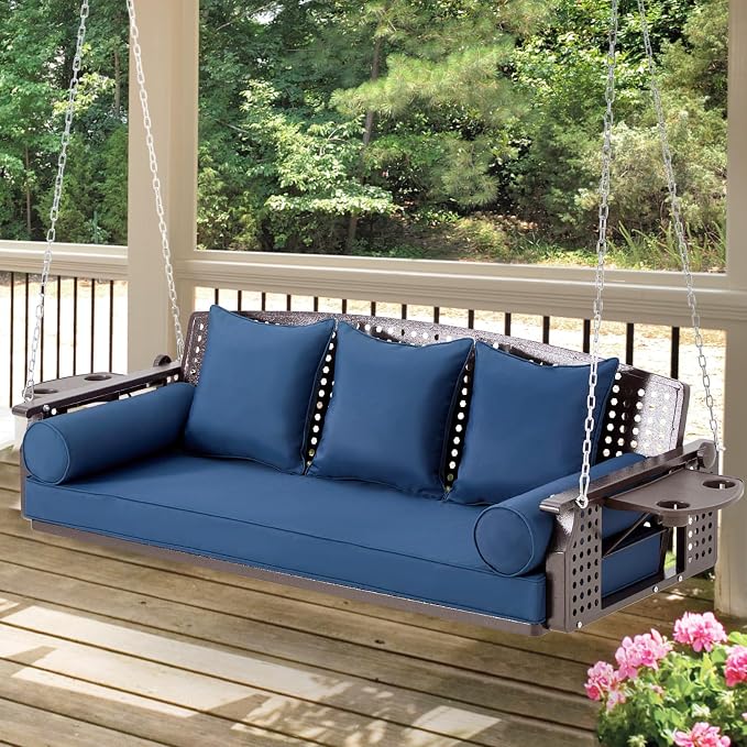 3 Seat Porch Swing, Patio Swing Bench by YALISSEY