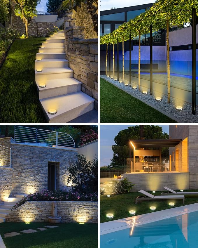 btfarm 16 Pack Solar Lights Outdoor, 8 LED Solar Ground Lights IP65 Waterproof - Image 4