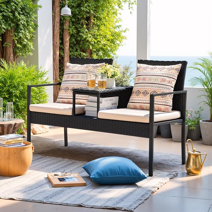 Devoko Patio Conversation Sets Outdoor Loveseat - Image 2