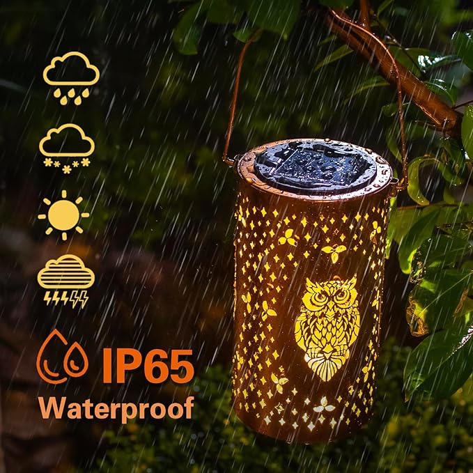 Owl Solar Lanterns Outdoor Waterproof Hanging Solar Lights Owl Gifts - Image 5