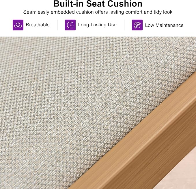 PURPLE LEAF Outdoor Counter Height Bar Stool Set of 2 Modern Rattan Bar Chairs - Image 4