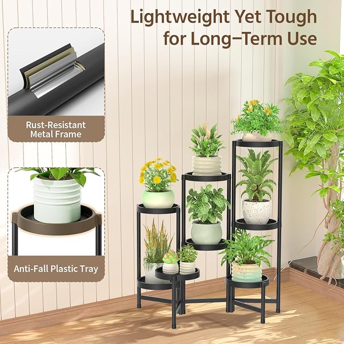 LASZOLA 8 Tiered Folding Plant Stand Indoor - Image 6
