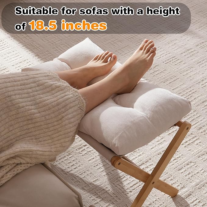 Ottoman Foot Rest- Bamboo Foldable Stool, Foot Stools Small Ottman - Image 3