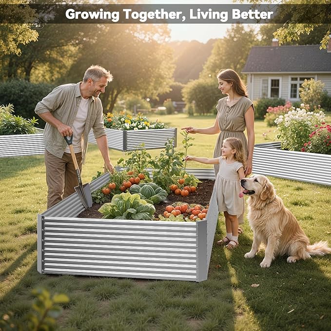 2 Pack Tall 8x4FT Raised Beds for Gardening, Corrugated Galvanized Steel Raised - Image 4