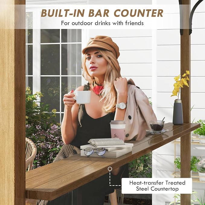 Outsunny 12' x 10' Outdoor Pergola, Pergola Canopy - Image 4