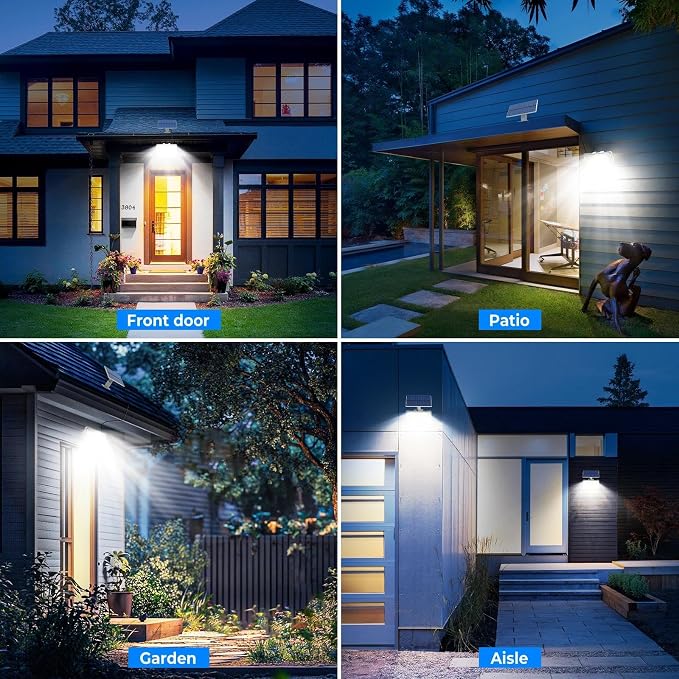 Peasur 1 Pack Solar Motion Lights Outdoor, 318 LED Solar Security Light - Image 6