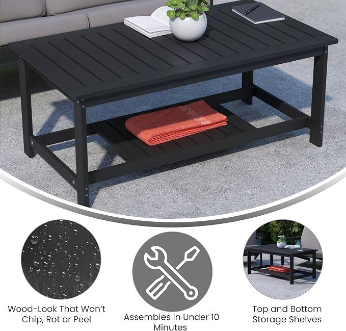BizChair Two Tiered Commercial Grade Adirondack Coffee Table - Image 5