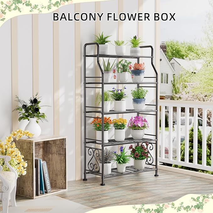 GIOTORENT Plant Stand Outdoor Indoor 5 Tier Metal Waterproof - Image 5