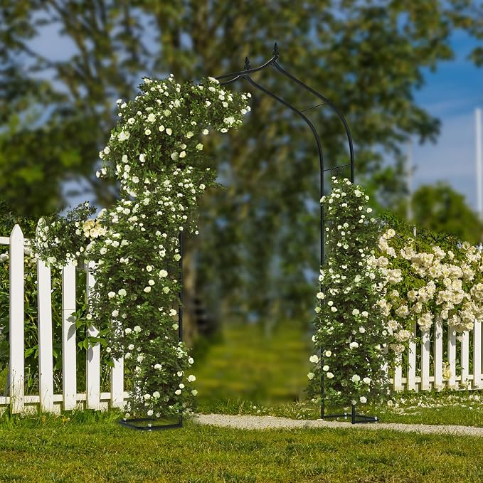 OUSHENG 7FT Garden Arch Trellis, Outdoor Steel Arbor - Image 6