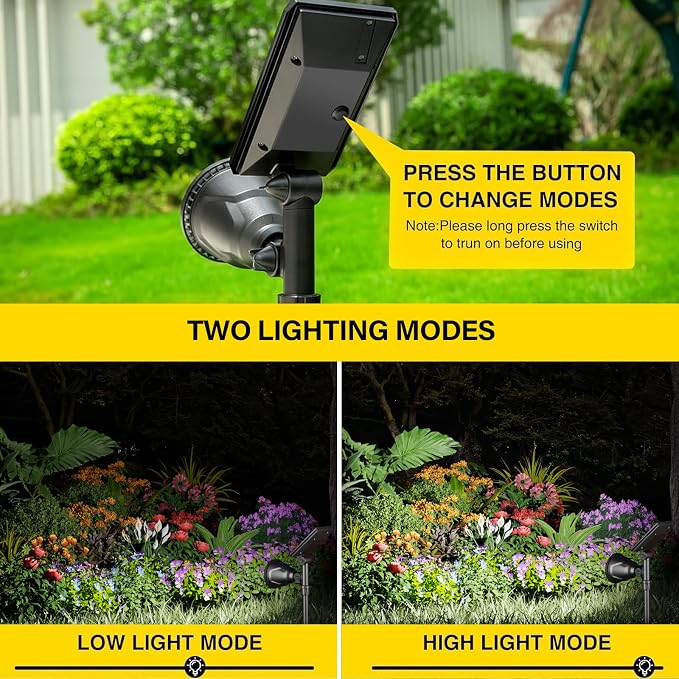ROSHWEY Solar Outdoor Lights, Waterproof Solar Yard Lights 600LM Spot Light - Image 6