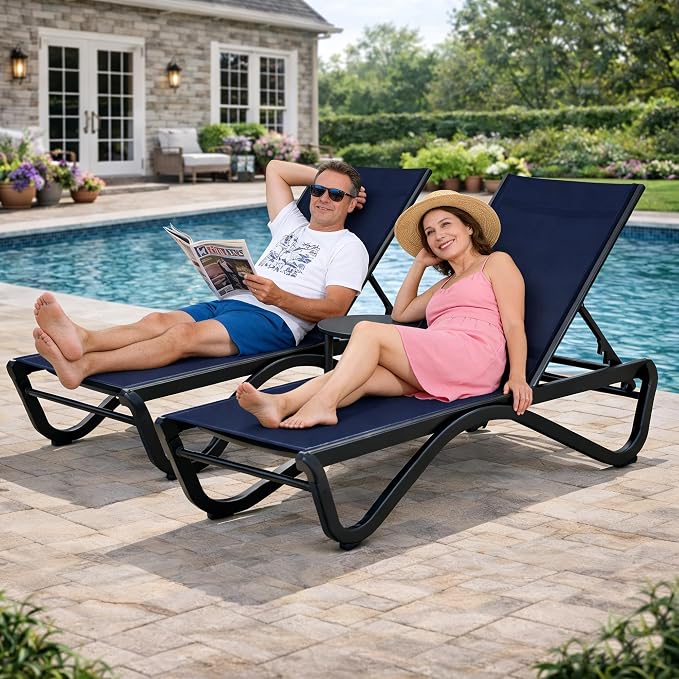 Kozyard Outdoor Chaise Lounge Chair, Full Aluminum Frame, Adjustable Reclining - Image 8