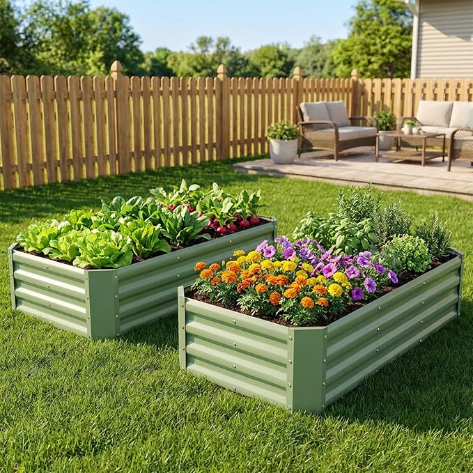 INNO STAGE 2 Pcs 4×2×1ft Galvanized Raised Garden Bed Kit, Galvanized Planter - Image 10