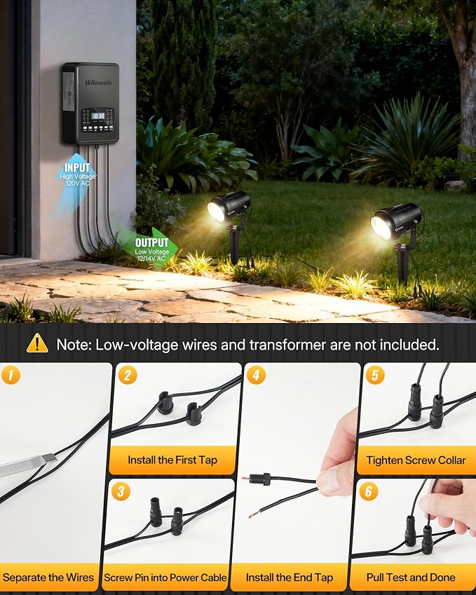 6W 700LM Low Voltage Landscape Lighting, 12V AC/DC 3000K Warm White LED Low - Image 4