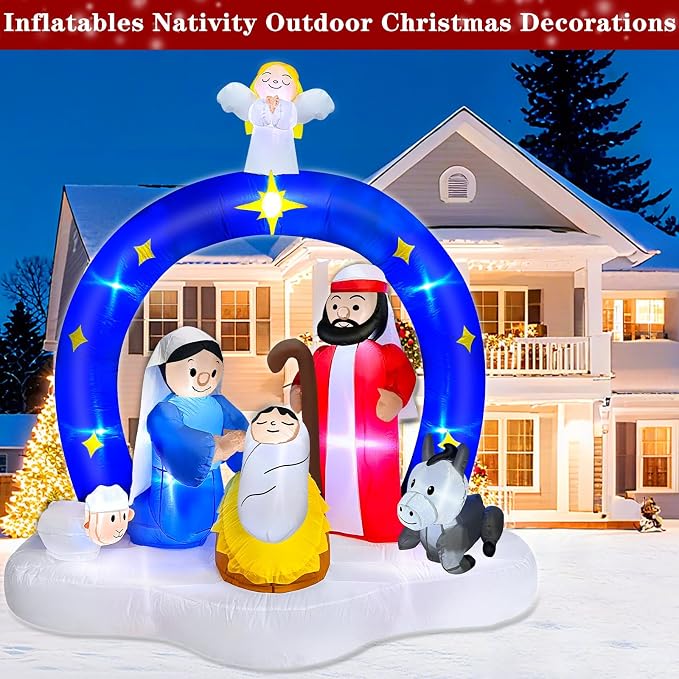 7 FT Tall Christmas Inflatables Nativity Scene - Image 6