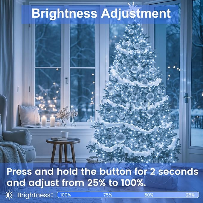 Cool White to Multicolor Color Changing 100 LED 33FT Connectable Christmas - Image 4