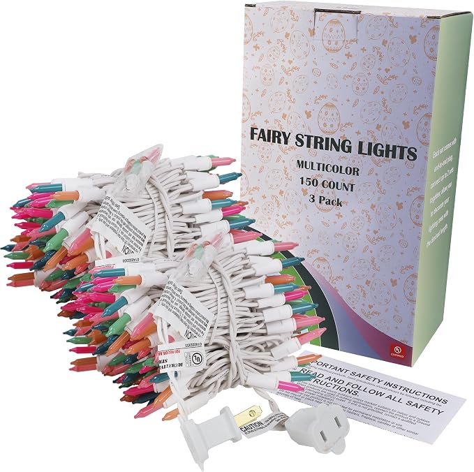 LJLNION 3 Sets Easter String Lights, 120V UL Certified Connectable Xmas Lights - Image 7