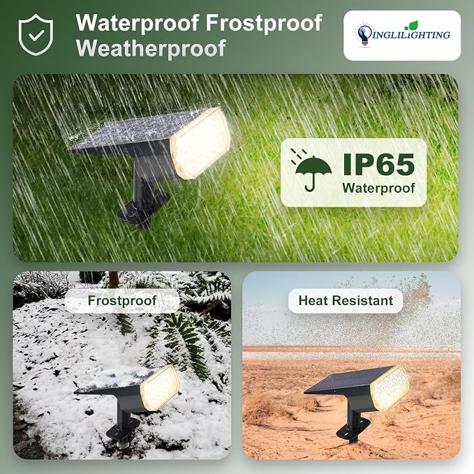 DINGLILIGHTING Solar Lights Outdoor Waterproof: IP65 Led Spot Light Decorations - Image 5