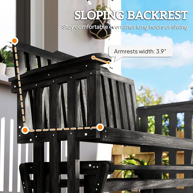 Outsunny 2-Person Patio Swing Glider Bench - Image 8