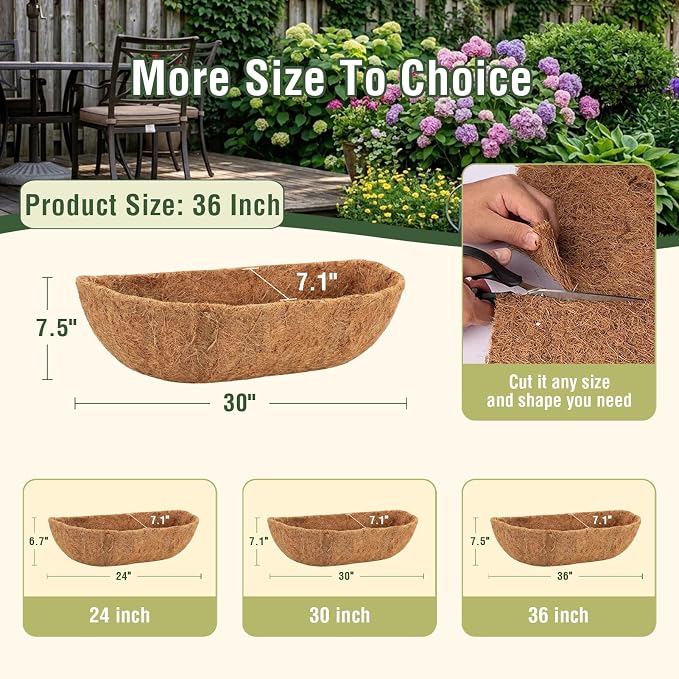 4 Pcs 36 Inch Trough Coco Liner - Image 2
