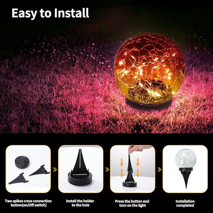 Solar Globe Lights Outdoor Waterproof - Image 4
