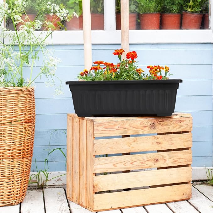 GREANER Rectangle Planters for Indoor Plants, 6 Pack 16.9x7.48 Inch Large - Image 6
