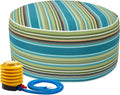 Outdoor/Indoor Inflatable Ottoman Pouf D20 xH9, All Weather Round Footstool by IN4Care