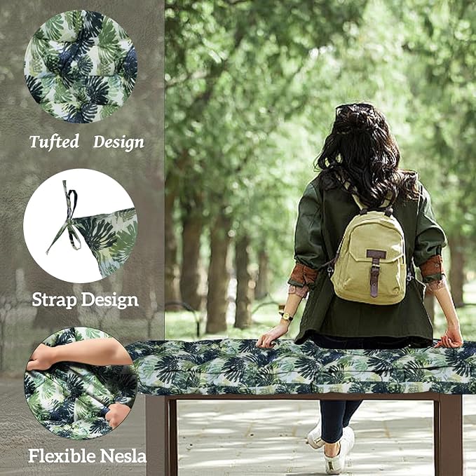 Outside Benches Cushion with Backrest, Thicken Waterproof Swing Cushions 2/3 - Image 4