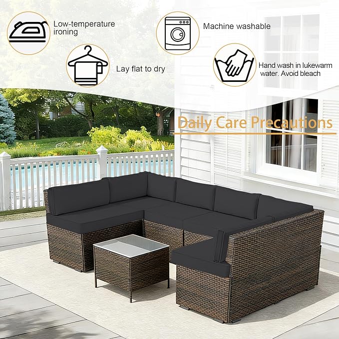 Outdoor Cushion Covers for Patio Furniture, Patio Cushion Covers Replacement - Image 6