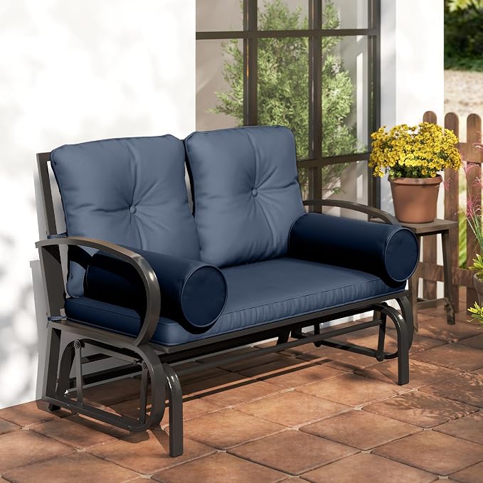 Outsunny Swing Glider Rocking Chair, Double Patio Bench, 2 Person Loveseat - Image 9