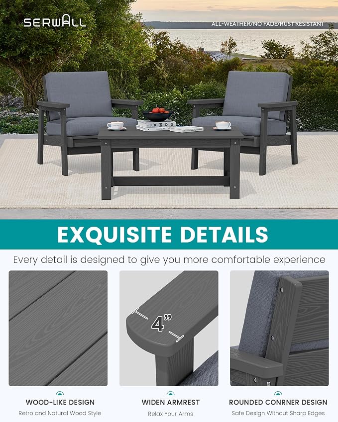 SERWALL HDPE Outdoor Couch Set of 2 - Image 4