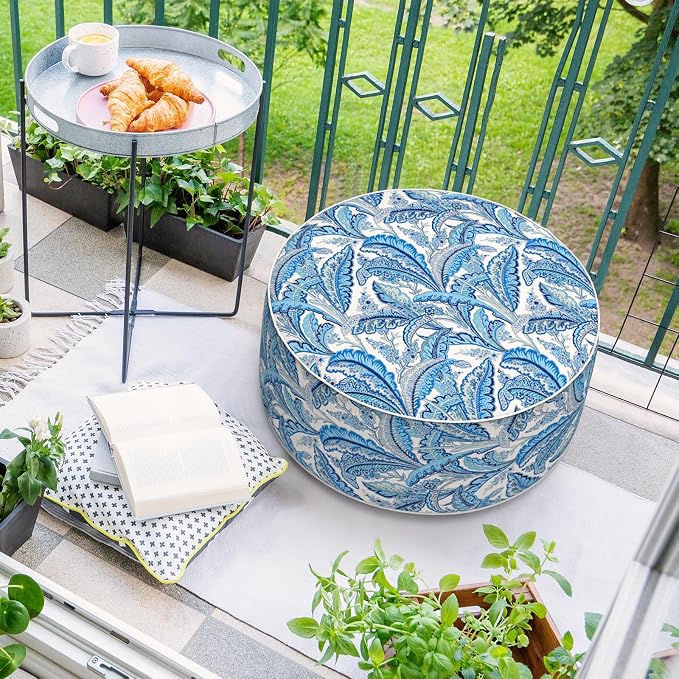 Patio Inflatable Ottoman, 21x9 Inch Portable Stool Ottoman - Image 4