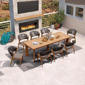 PURPLE LEAF 8-Piece Patio Dining Set Outdoor Furniture Rectangular Table and by PURPLELEAF