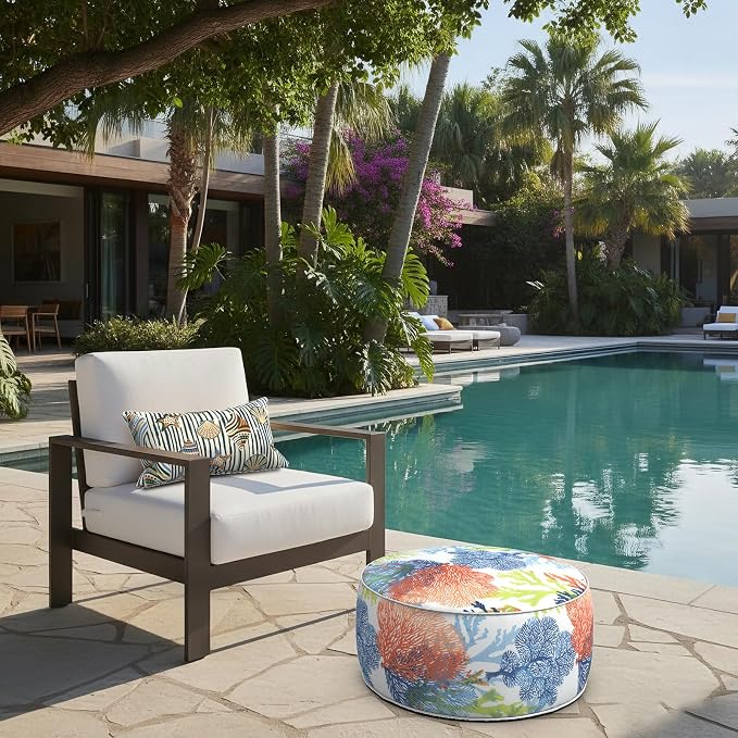 LVTXIII Outdoor Inflatable Footrest Stool, Patio Water Repellent Ottoman - Image 2