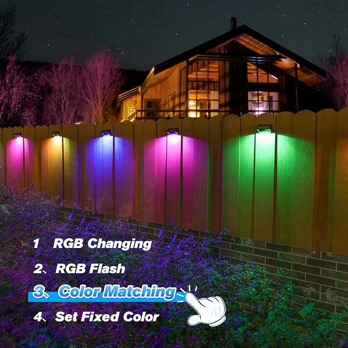 Aulanto Solar Fence Lights 8 Pack, Fence Solar Lights IP65 Waterproof, Warm - Image 3