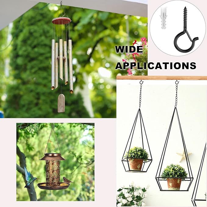 PlusRoc 60 Pack Ceiling Hooks for Hanging Plants Outdoor String Lights Heavy - Image 5