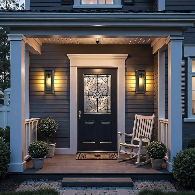 Motion Sensor Outdoor Wall Light 2Pack-15in Modern Dusk to Dawn Porch Sconce - Image 7