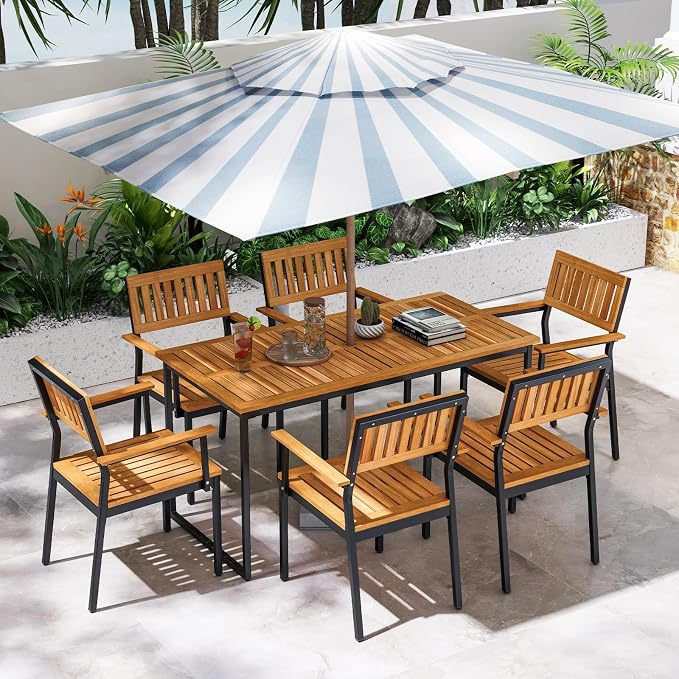Tangkula 7 Piece Outdoor Dining Set - Image 8
