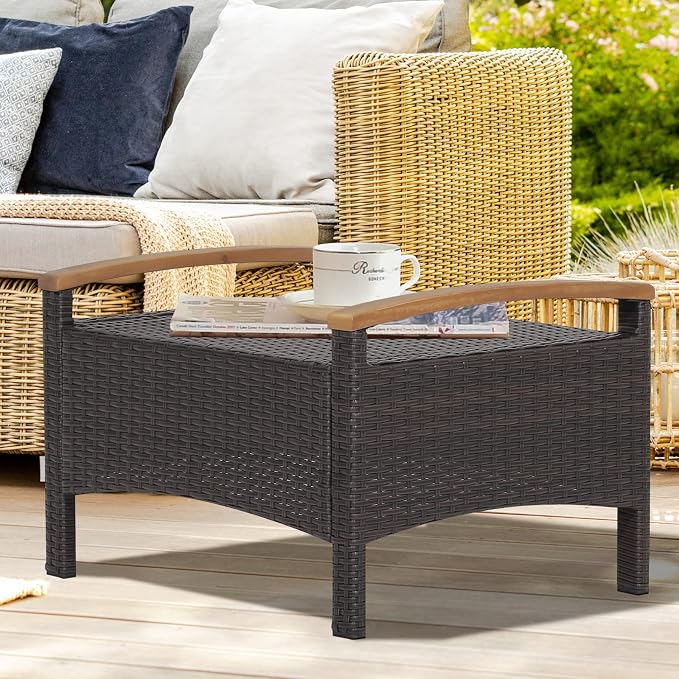 RELAX4LIFE Outdoor Wicker Ottomans - Image 8