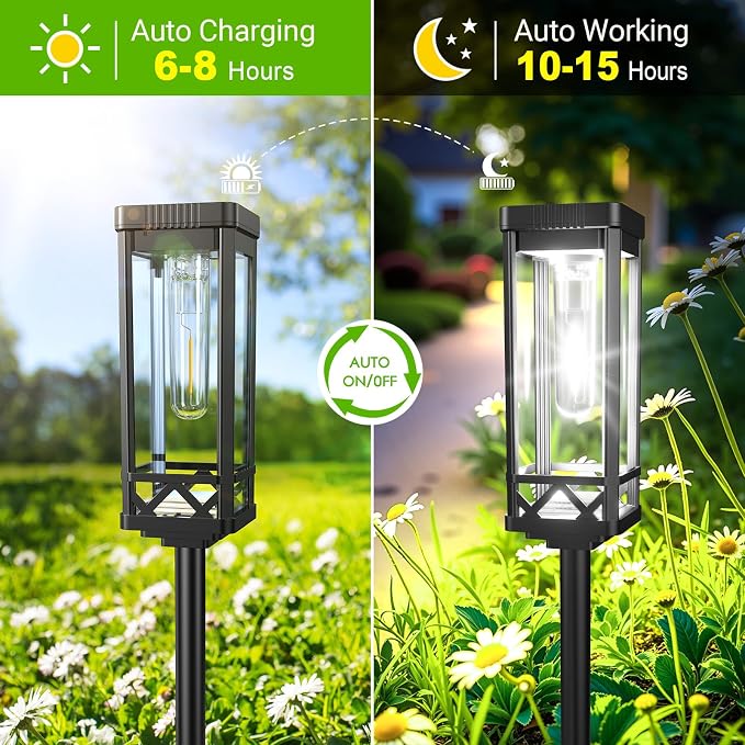 KOOPER Taller Solar Pathway Lights Outdoor, 2 Pack Upgraded Brighter Solar - Image 7