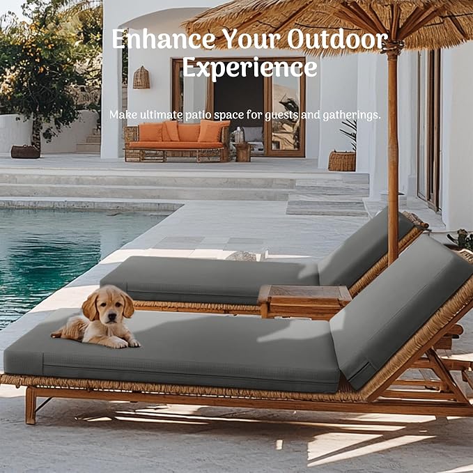 Codi Chaise Lounge Cushions Outdoor, Pool Lounges Chair Cushion Set, Waterproof - Image 6