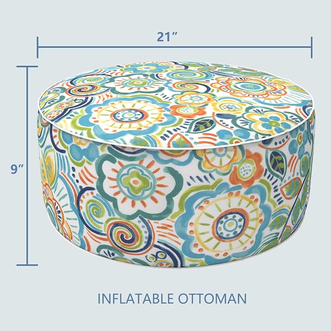 LVTXIII Outdoor/Indoor Inflatable Stool Ottoman, All Weather Patio Footrest Pouf - Image 3