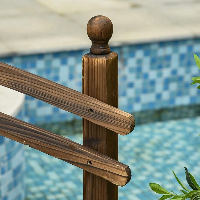 7.5 ft Wooden Garden Bridge - Image 7