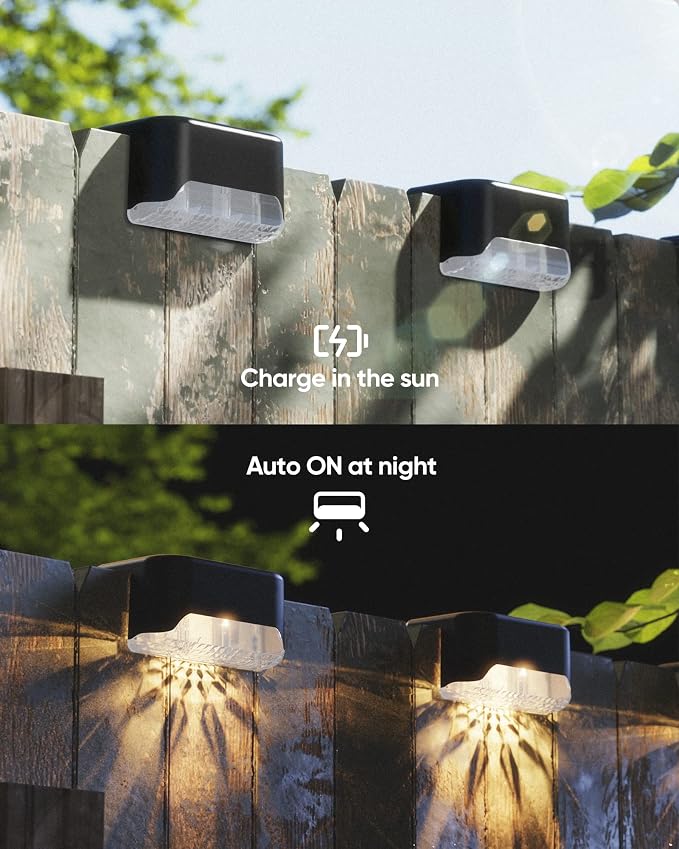 JACKYLED Solar Deck Lights 16 Pack Solar Fence Light Solar Powered Outdoor Step - Image 6