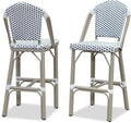 PURPLE LEAF French Bar Stools Set of 2 Champagne Print Finish Outdoor Bar Stools by PURPLELEAF